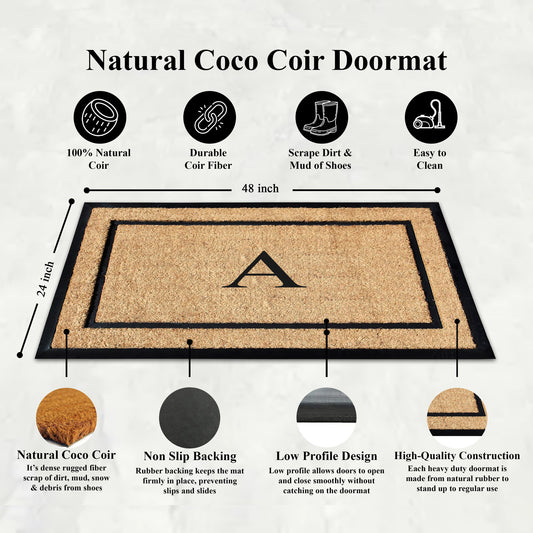 Personalized rubber and coir doormat for outdoor use