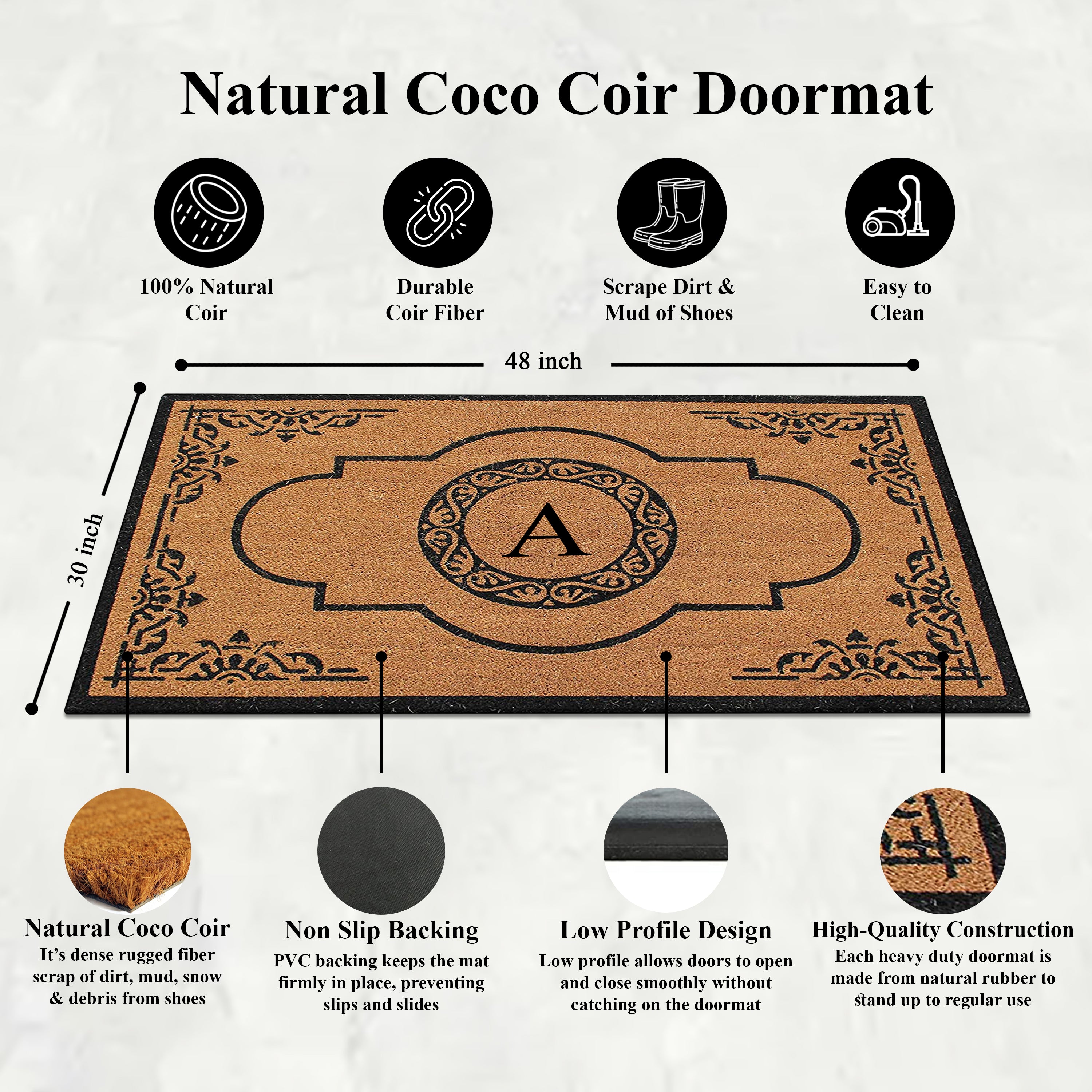 A1HC personalized coir door mat for porch and entryway use