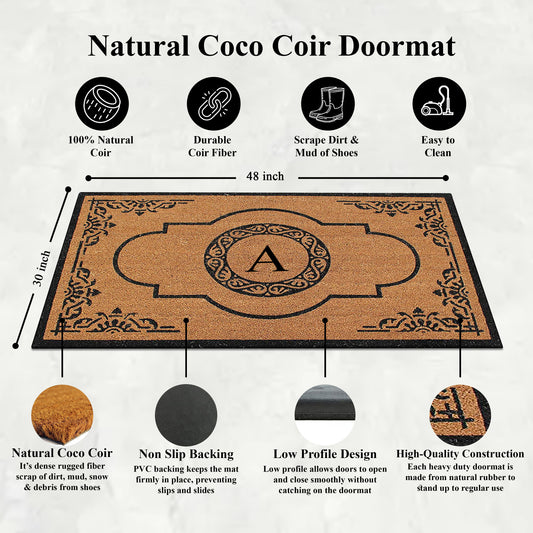 A1HC personalized coir door mat for porch and entryway use