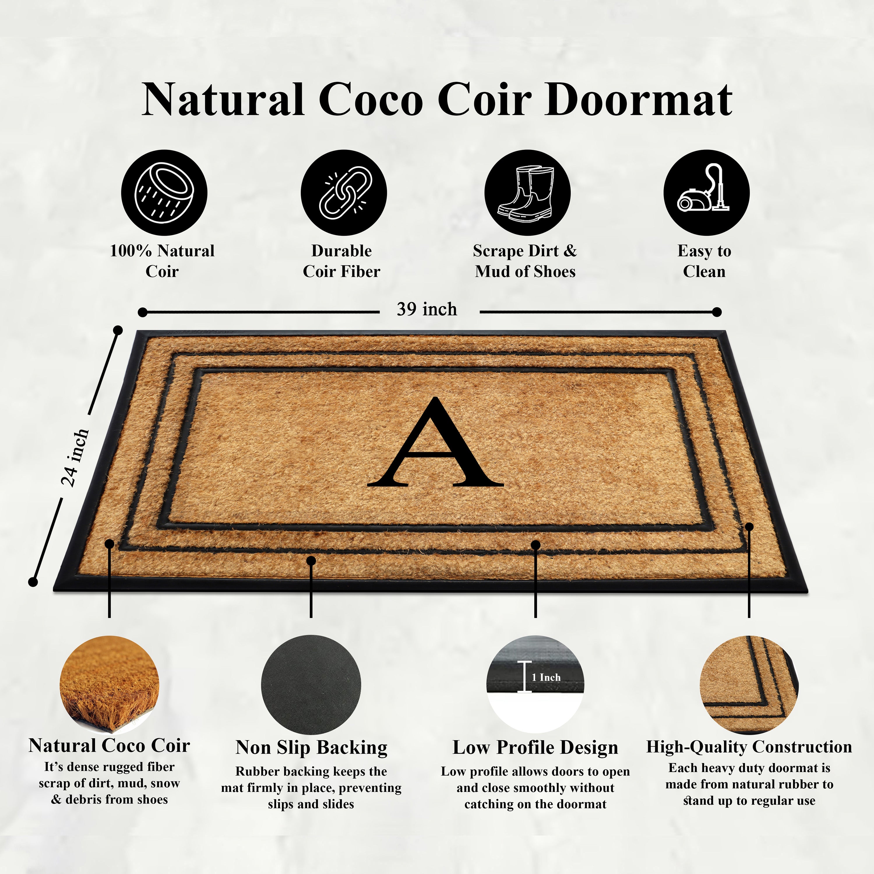 custom outdoor doormat monogram letter entryway