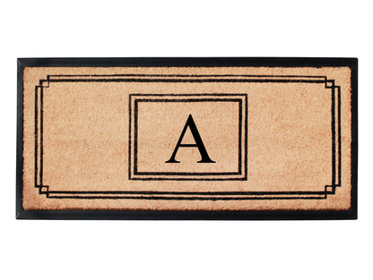A1HC Natural Coir Monogrammed Heavy Duty Entrance Door Mat 24X48, Anti-Shed Treated Durable Doormat