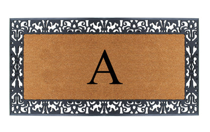A1HC Natural Coir Monogrammed Outdoor Entrance Door Mat 30X60, Anti-Shed Treated Durable Doormat