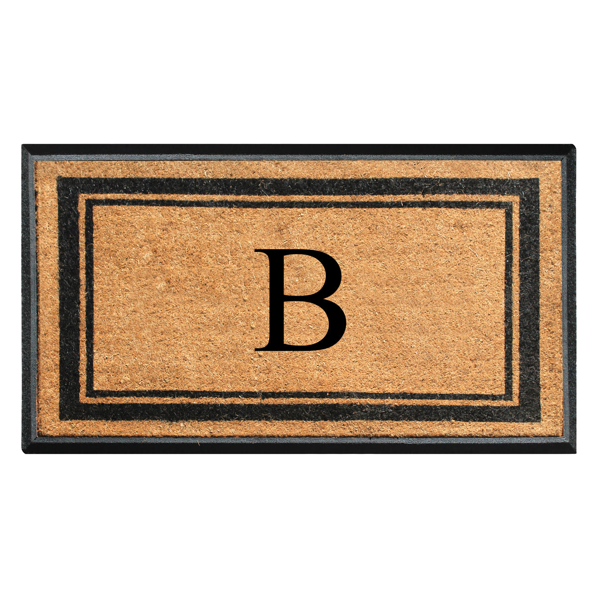 A1HC Personalized Monogram Rubber Coir Door Mat 30" x 48" – Custom Front Door Mat with Non-Slip Rubber Backing for Entryway, Porch & Patio