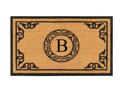 A1HC Natural Coir Door Mat 24x39, Anti-Shed Treated Durable Doormat for Outdoor Entrance Monogrammed
