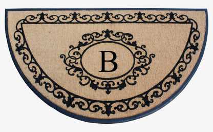 A1HC Natural Coir & Rubber Hand Flocked Large Monogrammed Thick Door Mat 36"x72" Entrance Doormats