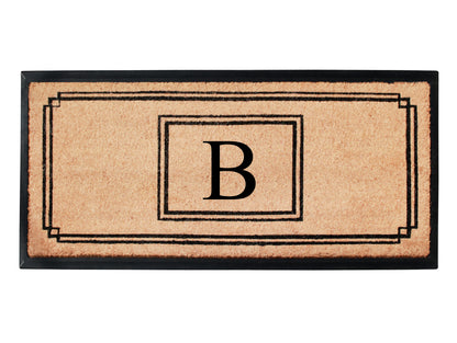 A1HC Natural Coir Monogrammed Heavy Duty Entrance Door Mat 24X48, Anti-Shed Treated Durable Doormat