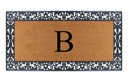 A1HC Natural Coir Monogrammed Outdoor Entrance Door Mat 30X60, Anti-Shed Treated Durable Doormat