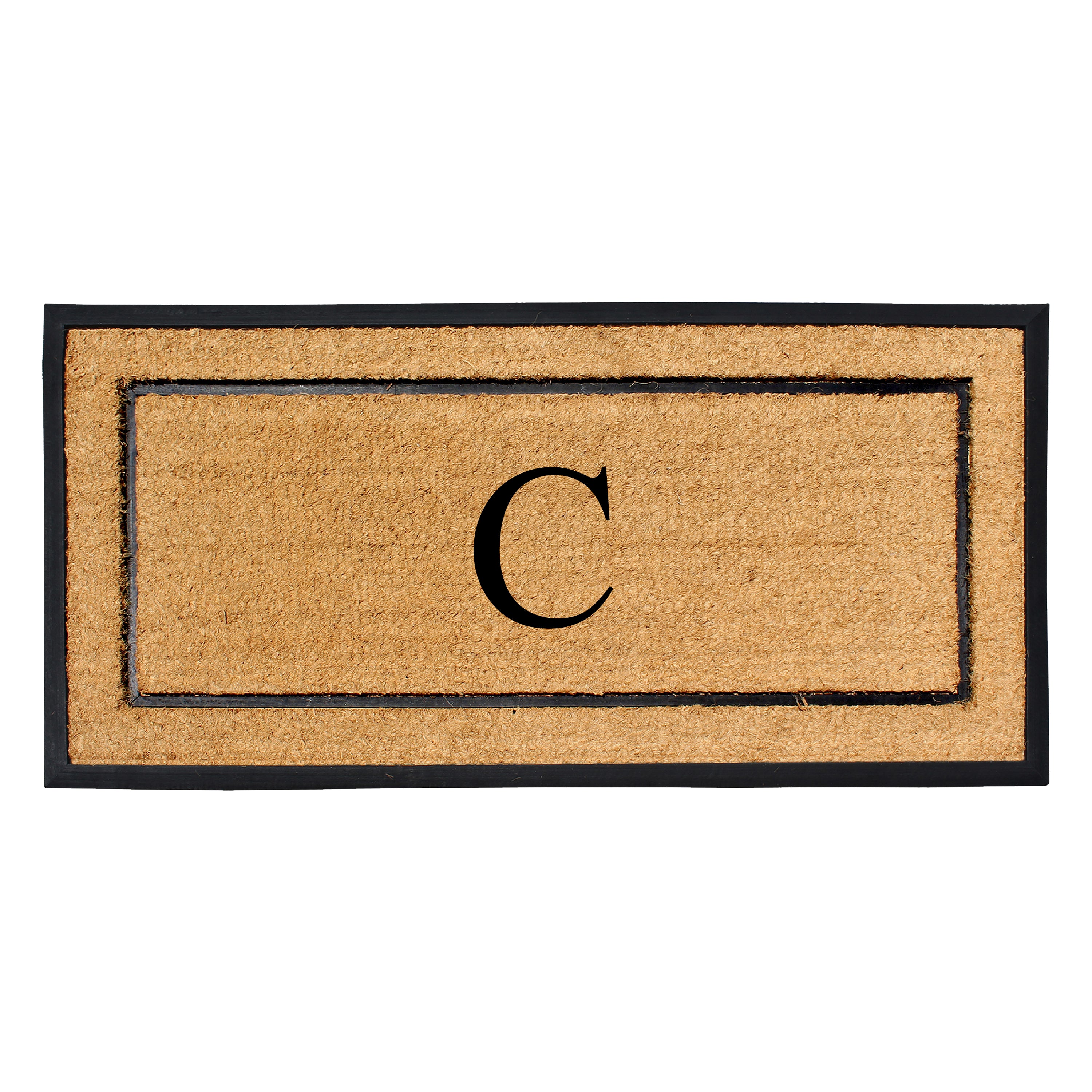 A1HC Personalized Door Mat 30" x 60" Custom Monogram Coir Doormat with Rubber Border, Non-Slip Outdoor Entry Mat