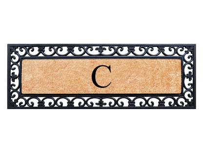 A1HC Rubber Coir Doormat For Outdoor Entrance, Anti-Shed Treated Front Door Mat 18x48, Monogrammed