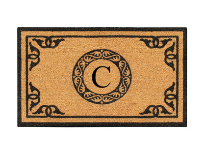 A1HC Natural Coir Door Mat 24x39, Anti-Shed Treated Durable Doormat for Outdoor Entrance Monogrammed