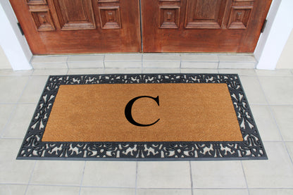 A1HC Natural Coir Monogrammed Outdoor Entrance Door Mat 30X60, Anti-Shed Treated Durable Doormat