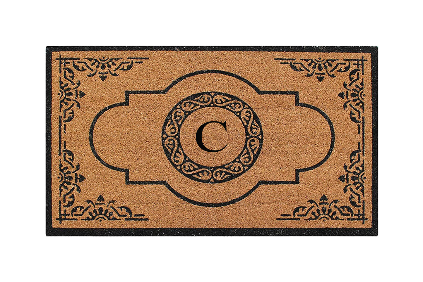 A1HC Natural Coir Durable Anti-Shed Treated Outdoor Entrance Monogrammed Doormat