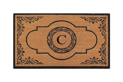 A1HC Natural Coir Durable Anti-Shed Treated Outdoor Entrance Monogrammed Doormat