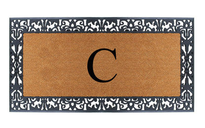 A1HC Natural Coir Monogrammed Outdoor Entrance Door Mat 30X60, Anti-Shed Treated Durable Doormat