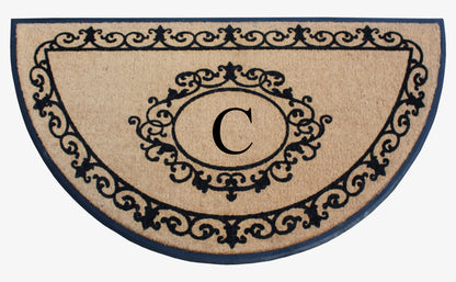 A1HC Natural Coir & Rubber Hand Flocked Large Monogrammed Thick Door Mat 36"x72" Entrance Doormats