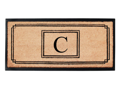 A1HC Natural Coir Monogrammed Heavy Duty Entrance Door Mat 24X48, Anti-Shed Treated Durable Doormat