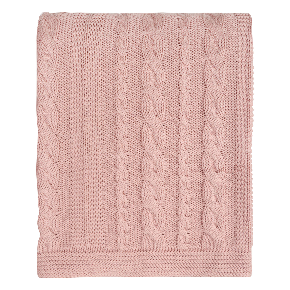 Delara Organic Cotton Throw Blanket 50x70 inches, GOTS Certified Cable Knitted Throws Blanket for Sofa Couch Bed