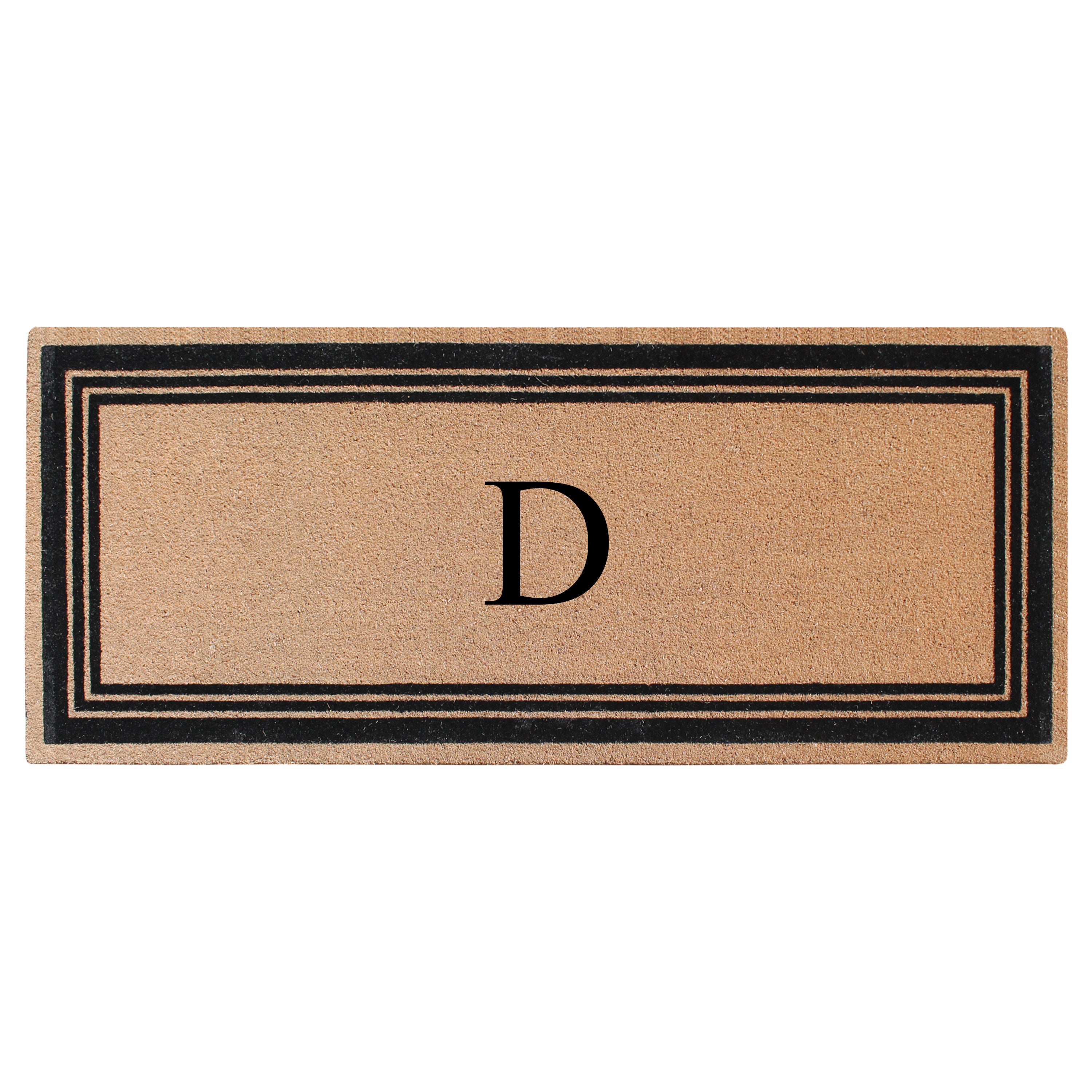 A1HC Personalized Monogrammed Coir Doormat – Classic Border Coco Fiber Outdoor Front Door Mat
