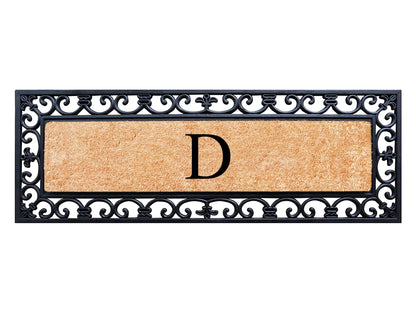 A1HC Rubber Coir Doormat For Outdoor Entrance, Anti-Shed Treated Front Door Mat 18x48, Monogrammed
