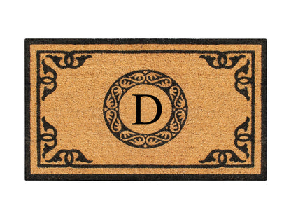 A1HC Natural Coir Door Mat 24x39, Anti-Shed Treated Durable Doormat for Outdoor Entrance Monogrammed