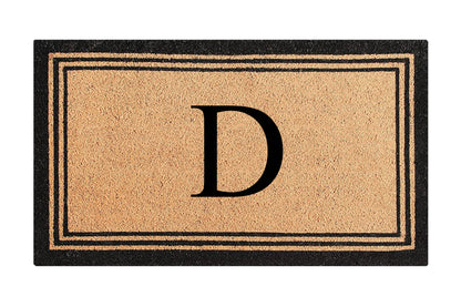 A1HC Personalized Monogram Coir Door Mat – Front Door Mat with Border Design, PVC Backing Outdoor Entryway Doormat