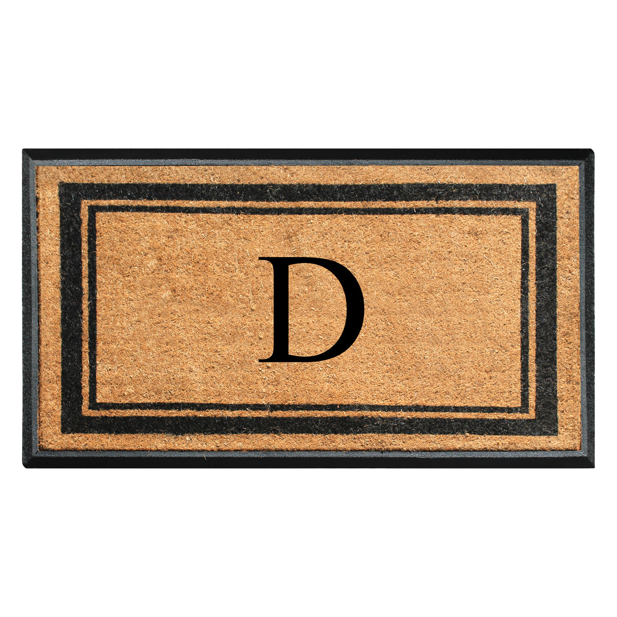 A1HC Personalized Monogram Rubber Coir Door Mat 30" x 48" – Custom Front Door Mat with Non-Slip Rubber Backing for Entryway, Porch & Patio