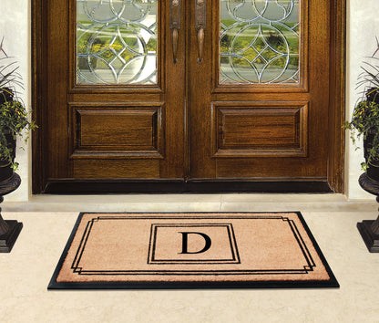 A1HC Natural Coir Monogrammed Heavy Duty Entrance Door Mat 24X48, Anti-Shed Treated Durable Doormat