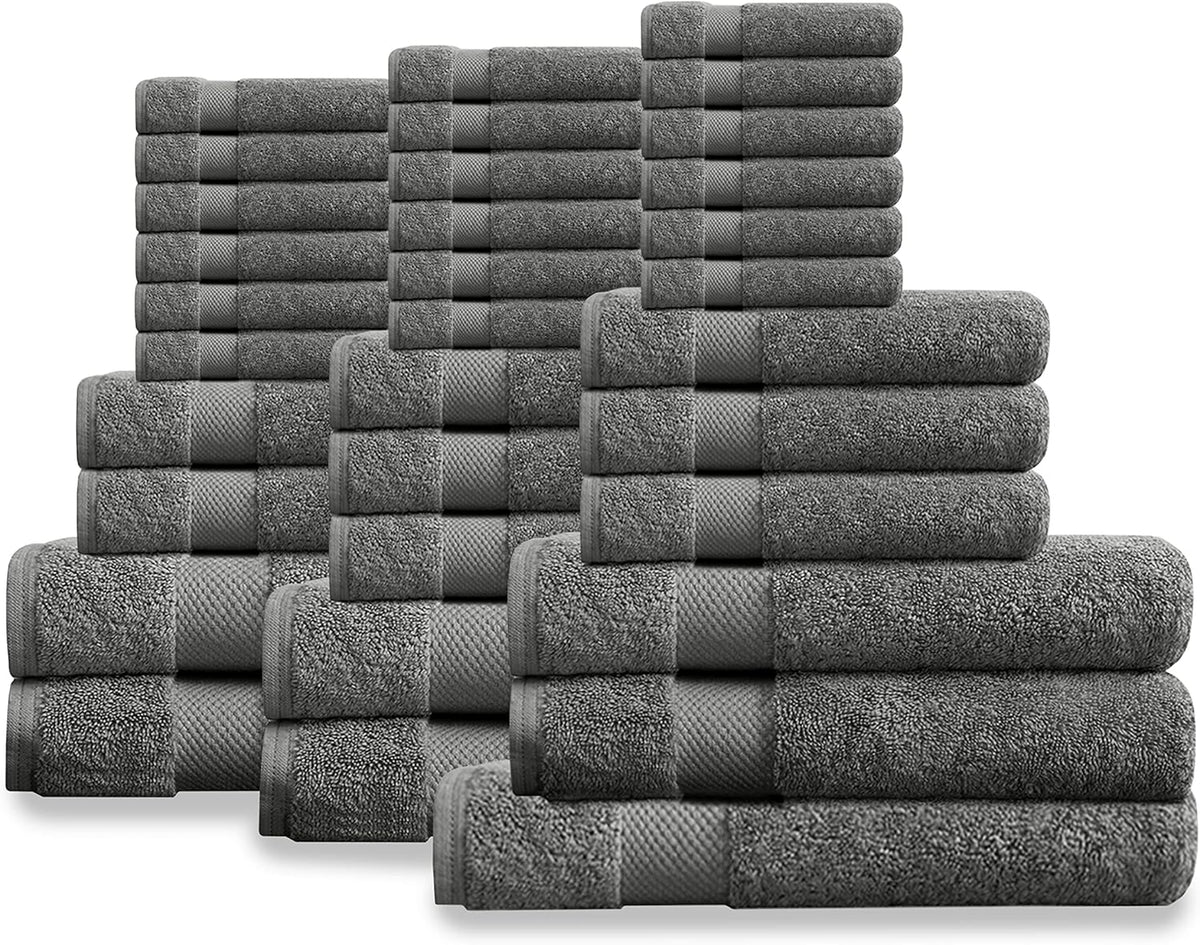 Delara Organic Cotton Luxuriously Plush Bath Towel Set, GOTS & Oeko-TEX Certified, 650 GSM Long Staple, Soft, Quick Dry & Ultra-Absorbent