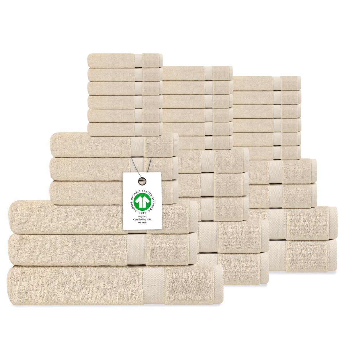 Delara Organic Cotton Luxuriously Plush Bath Towel Set, GOTS & Oeko-TEX Certified, 650 GSM Long Staple, Soft, Quick Dry & Ultra-Absorbent