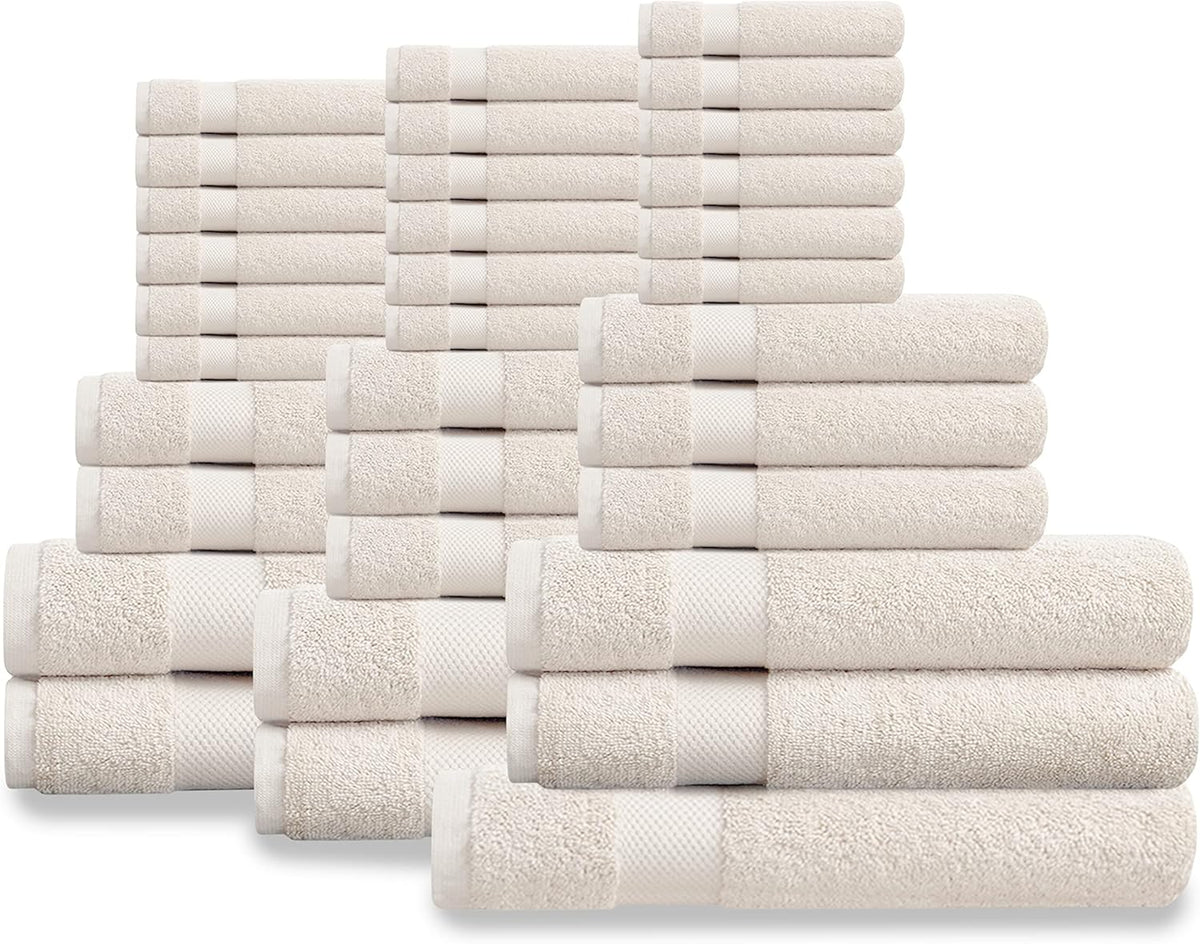 Delara Organic Cotton Luxuriously Plush Bath Towel Set, GOTS & Oeko-TEX Certified, 650 GSM Long Staple, Soft, Quick Dry & Ultra-Absorbent