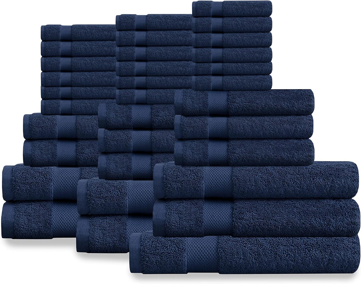 Delara Organic Cotton Luxuriously Plush Bath Towel Set, GOTS & Oeko-TEX Certified, 650 GSM Long Staple, Soft, Quick Dry & Ultra-Absorbent