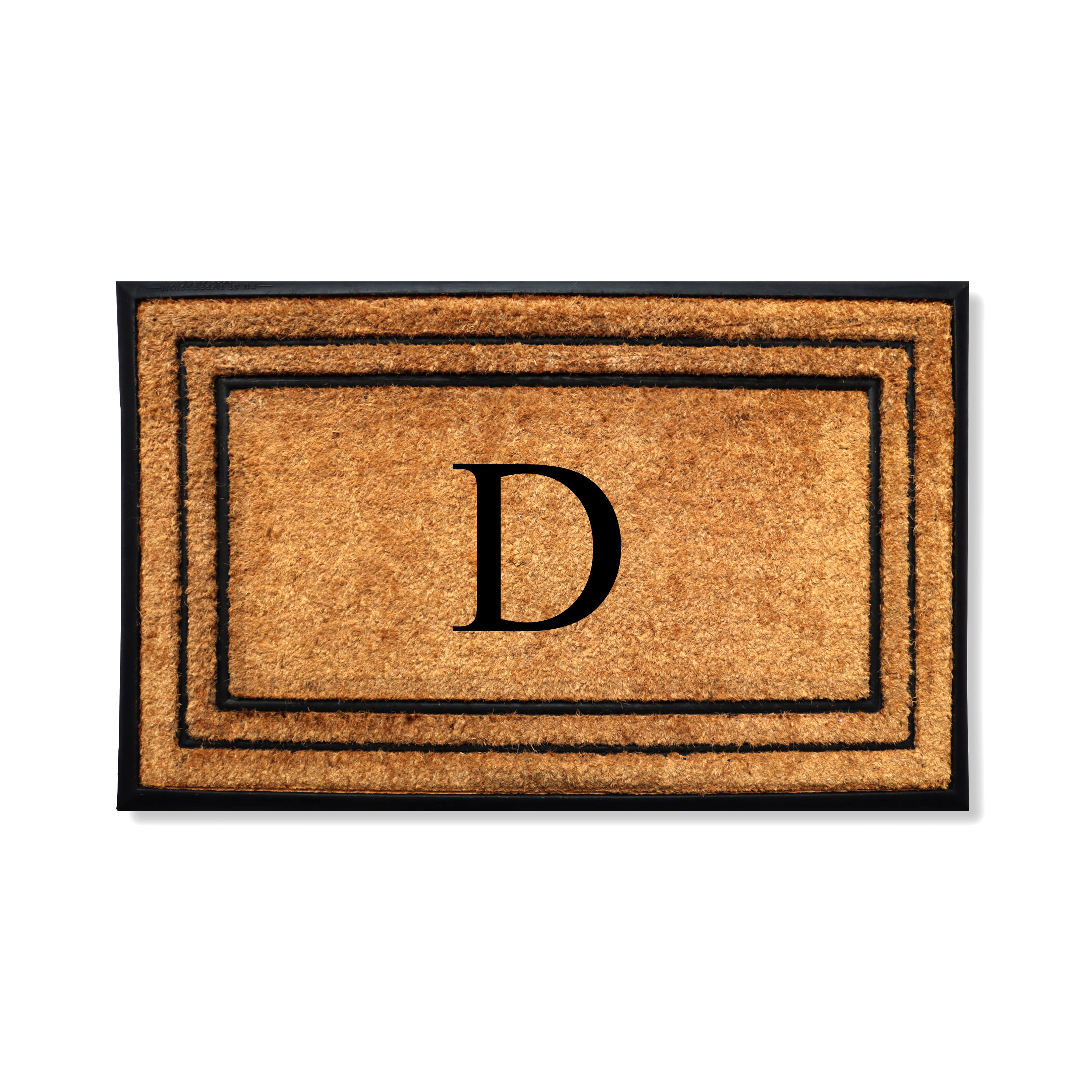 A1HC Personalized Monogram Coir Door Mat 24" x 39" Custom Front Door Entryway Mat with Rubber Border Non-Slip