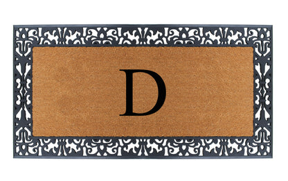 A1HC Natural Coir Monogrammed Outdoor Entrance Door Mat 30X60, Anti-Shed Treated Durable Doormat