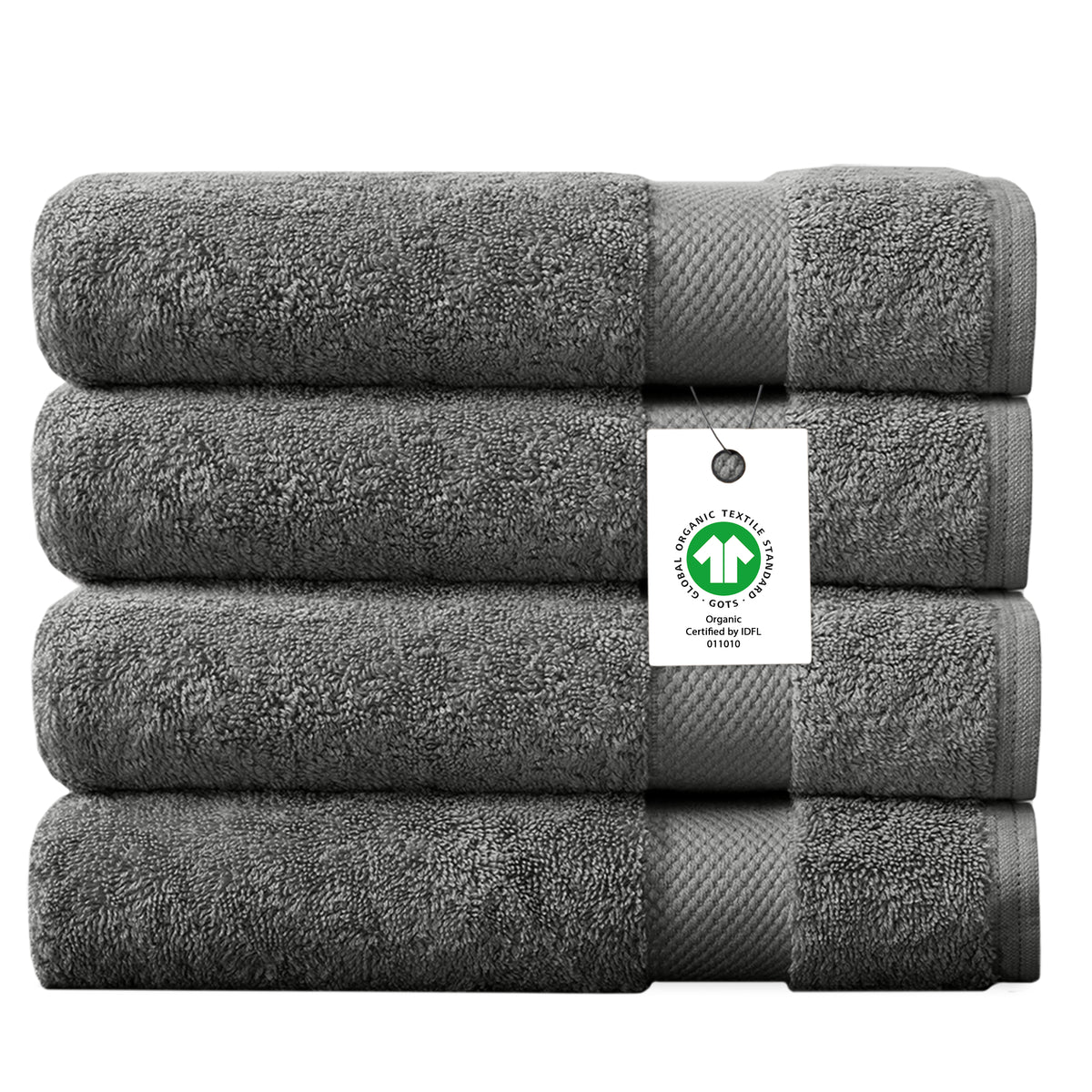 Delara 100% Organic Cotton Soft, Quick Dry & Ultra-Absorbent 30"x58", Bath Towels(Pack of 4)