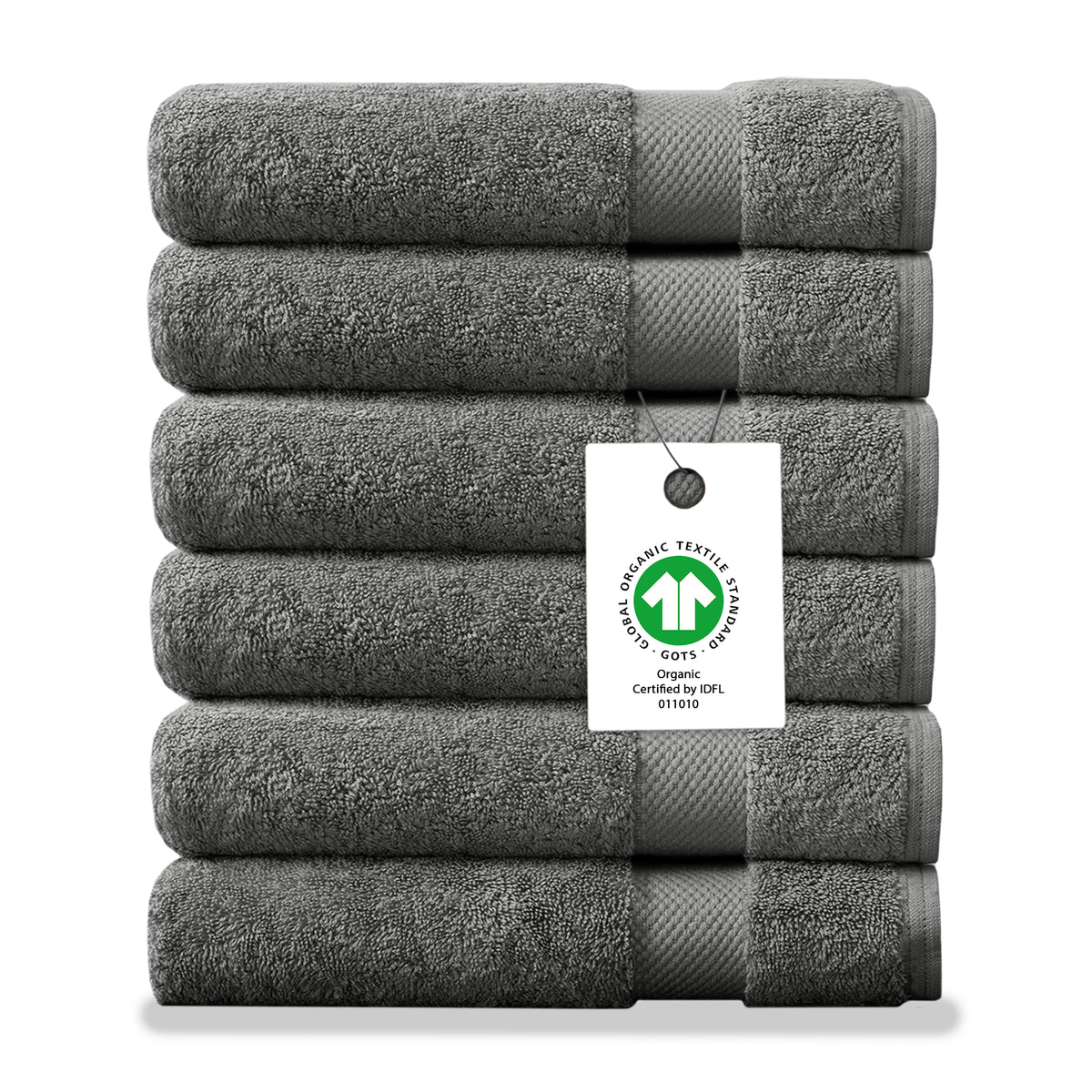 Delara 100% Organic Cotton Soft, Quick Dry & Ultra-Absorbent Wash Cloth (Pack of 6)