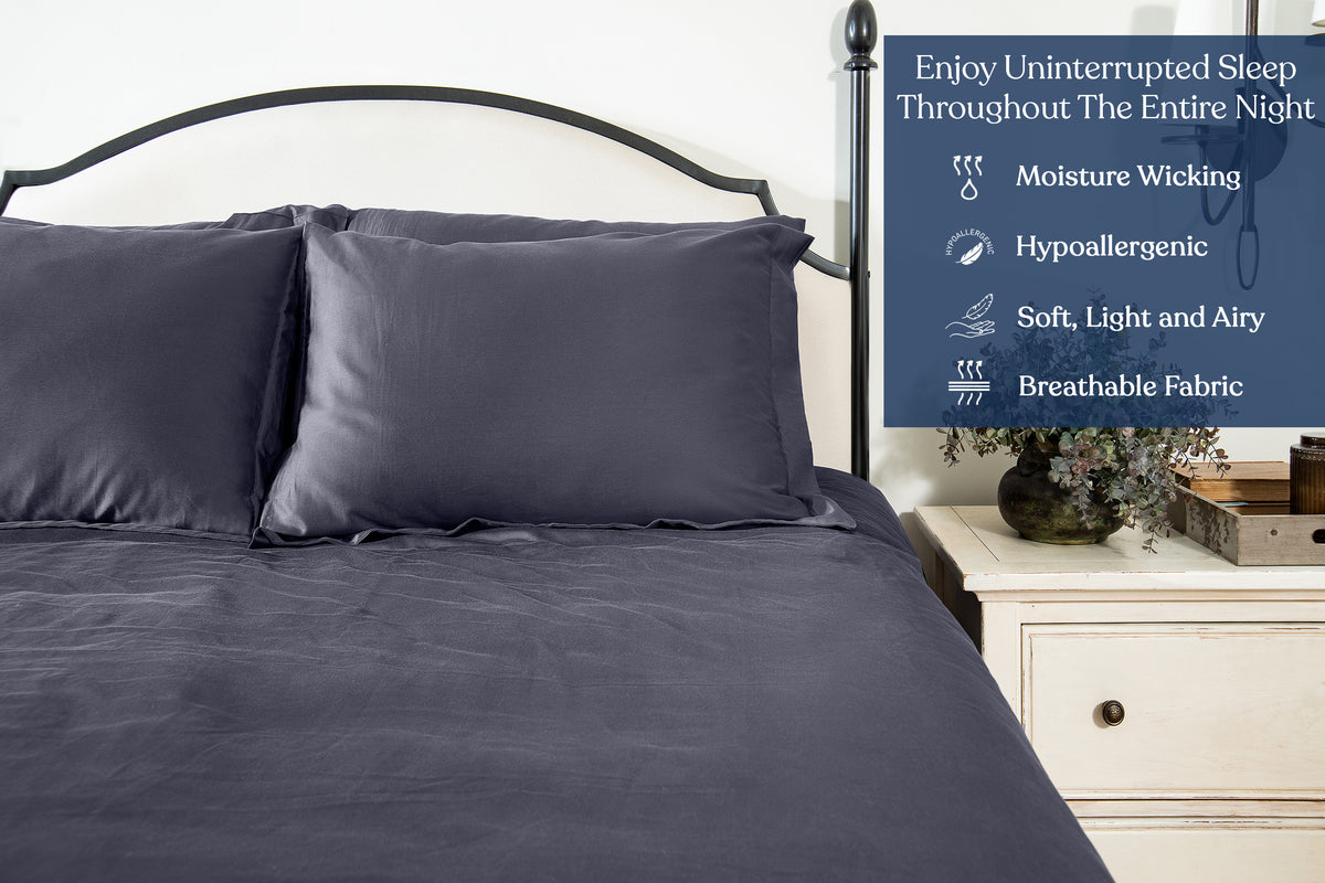 Delara GOTS Certified 100% Organic Cotton Euro Sham Pack of 2, 400 TC, Moisture-Wicking, Smooth & Breathable High-Quality Euro Sham
