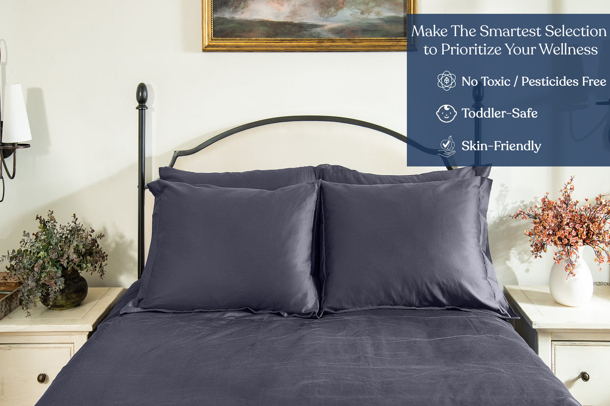 Delara GOTS Certified 100% Organic Cotton Euro Sham Pack of 2, 400 TC, Moisture-Wicking, Smooth & Breathable High-Quality Euro Sham
