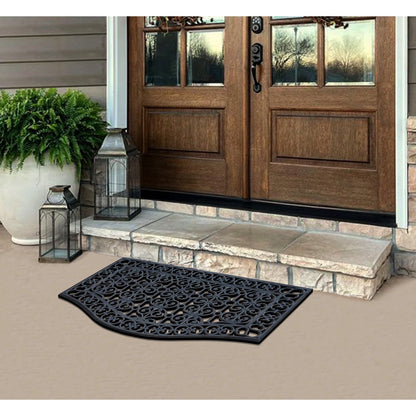 A1HC Large Outdoor Floor Door Mat, 24"X39", Natural Rubber Grill Drainable Design & Anti Fatigue Doormat