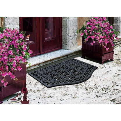 A1HC Large Outdoor Floor Door Mat, 24"X39", Natural Rubber Grill Drainable Design & Anti Fatigue Doormat