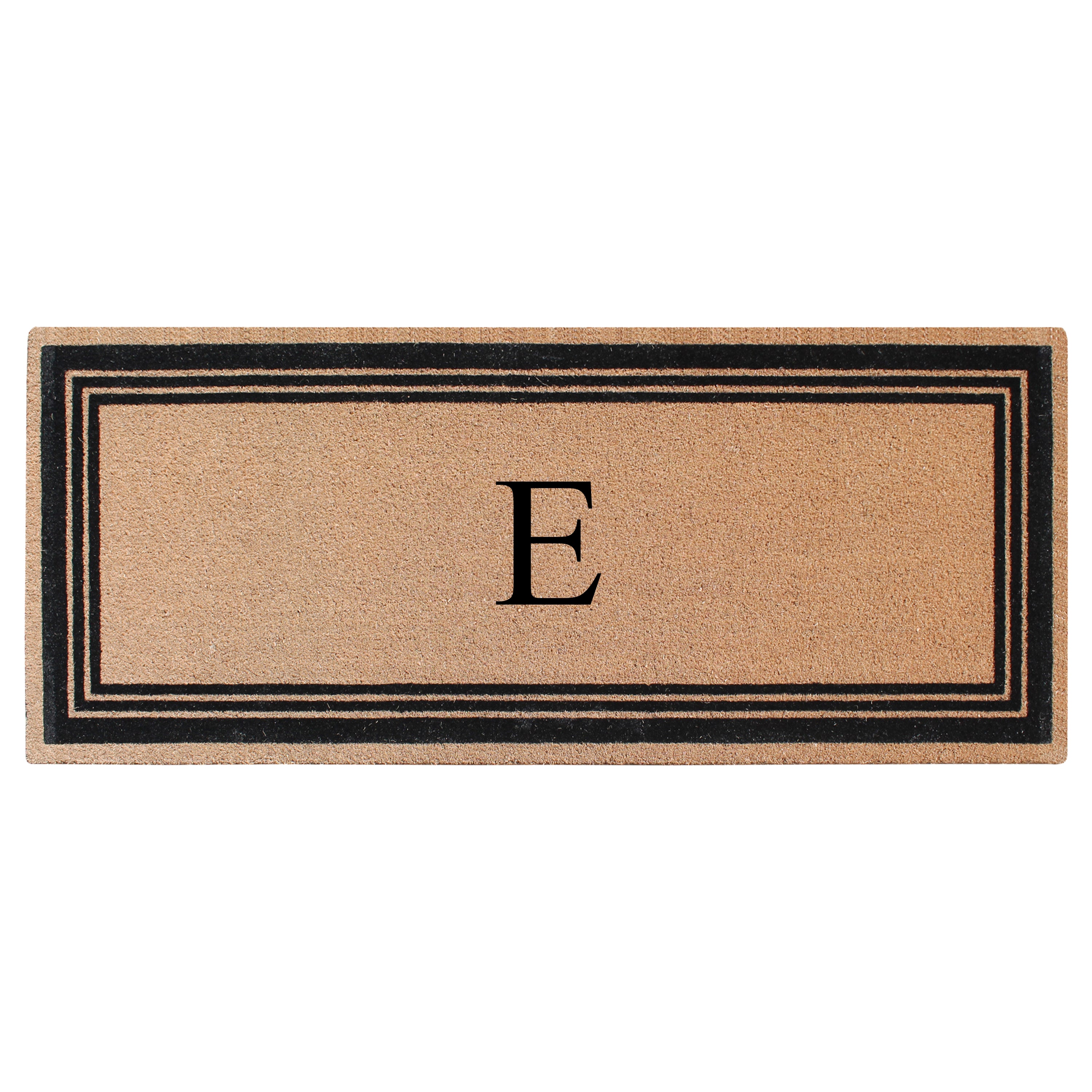 A1HC Personalized Monogrammed Coir Doormat – Classic Border Coco Fiber Outdoor Front Door Mat