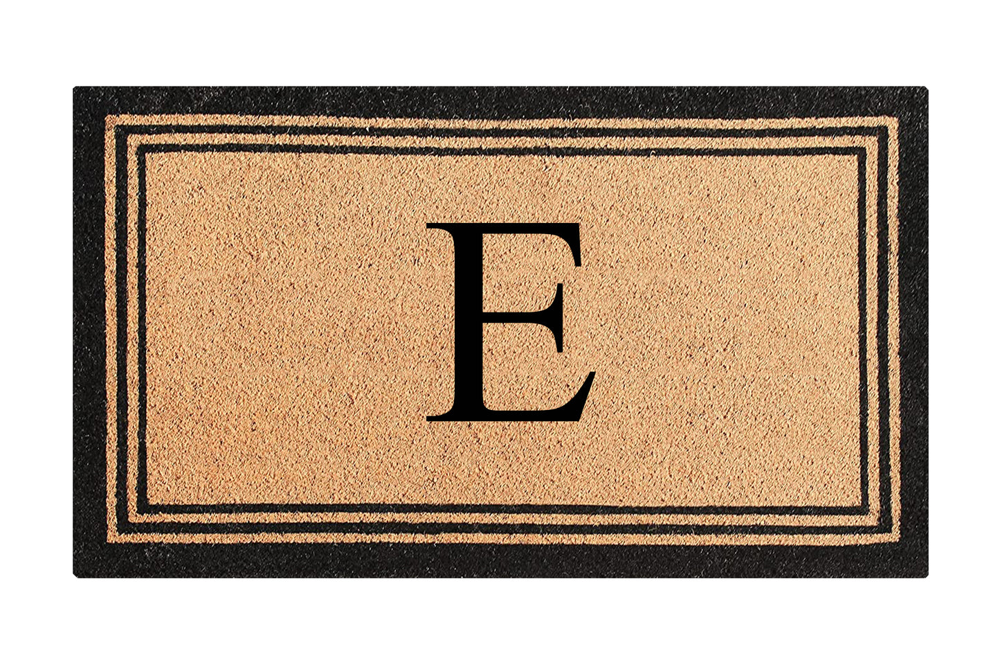 A1HC Personalized Monogram Coir Door Mat – Front Door Mat with Border Design, PVC Backing Outdoor Entryway Doormat
