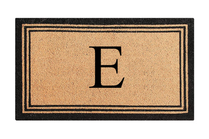 A1HC Personalized Monogram Coir Door Mat – Front Door Mat with Border Design, PVC Backing Outdoor Entryway Doormat