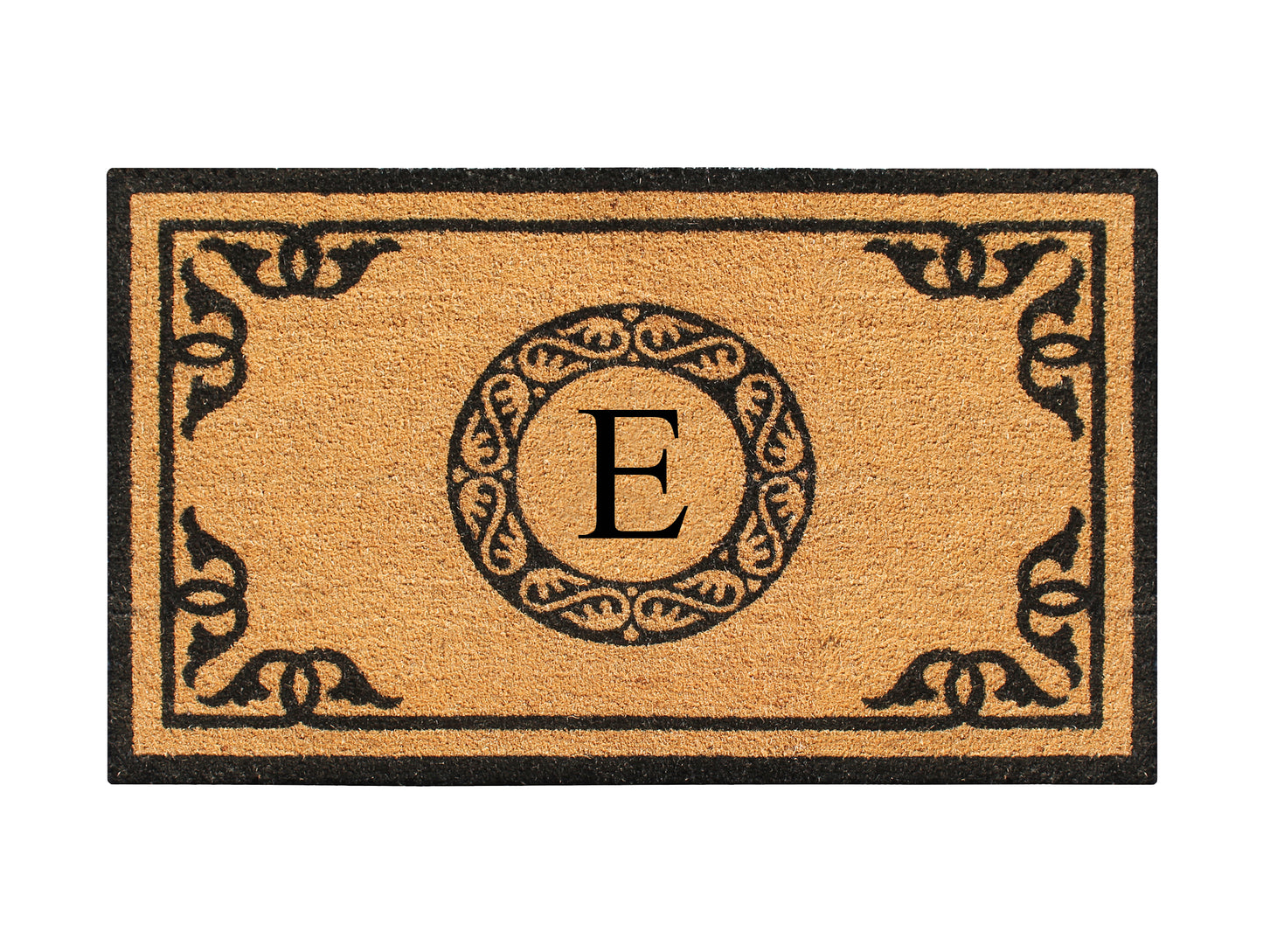 A1HC Natural Coir Door Mat 24x39, Anti-Shed Treated Durable Doormat for Outdoor Entrance Monogrammed
