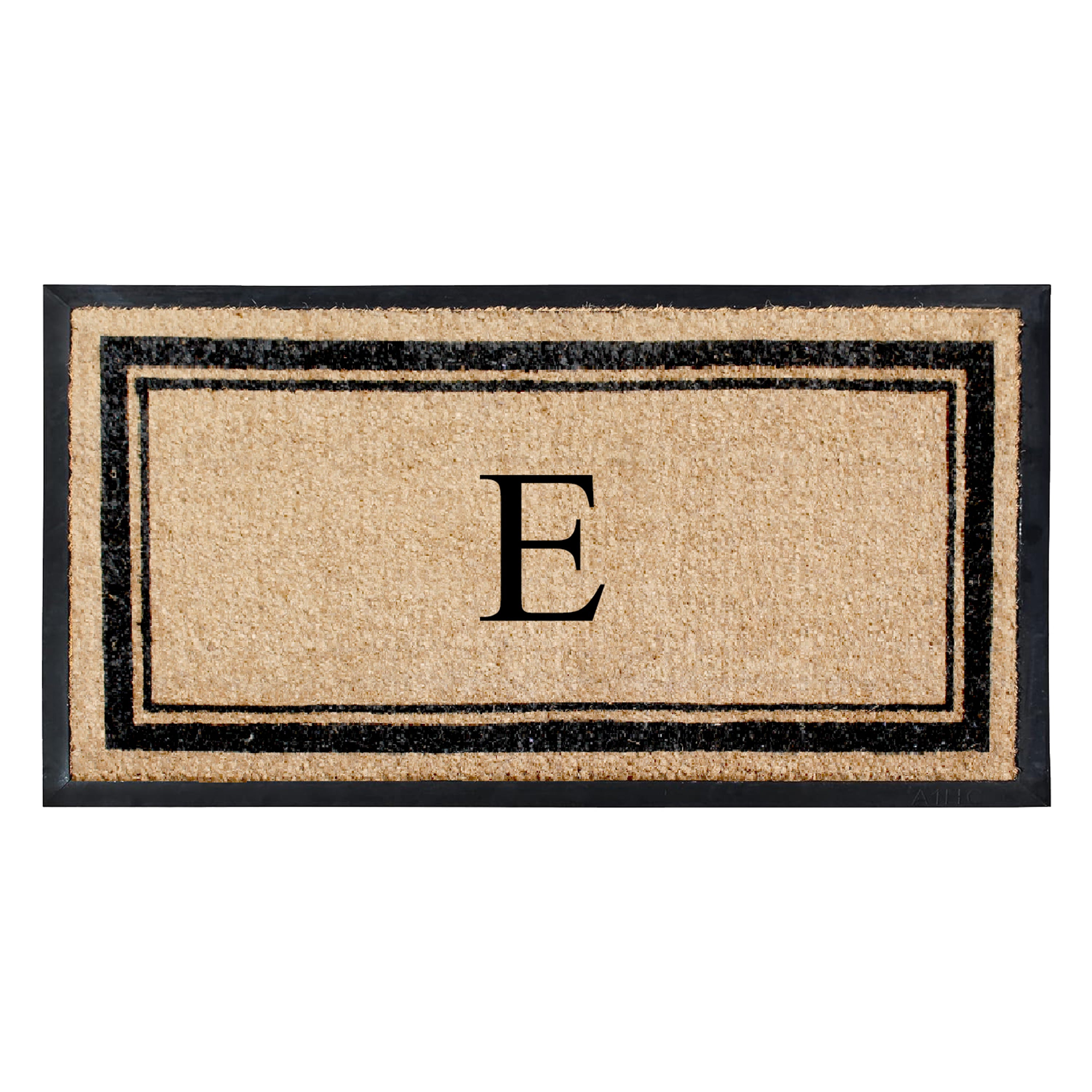 A1HC Luxury Monogrammed Natural Coir Doormat with Heavy-Duty Rubber Border