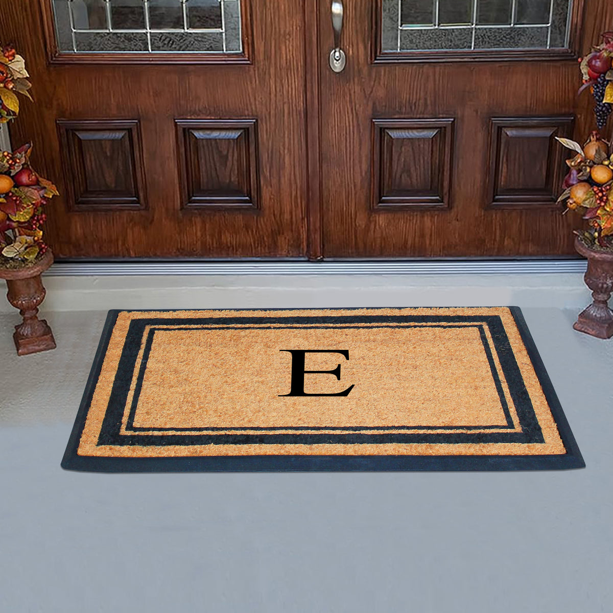 A1HC Personalized Monogram Rubber Coir Door Mat 30" x 48" – Custom Front Door Mat with Non-Slip Rubber Backing for Entryway, Porch & Patio