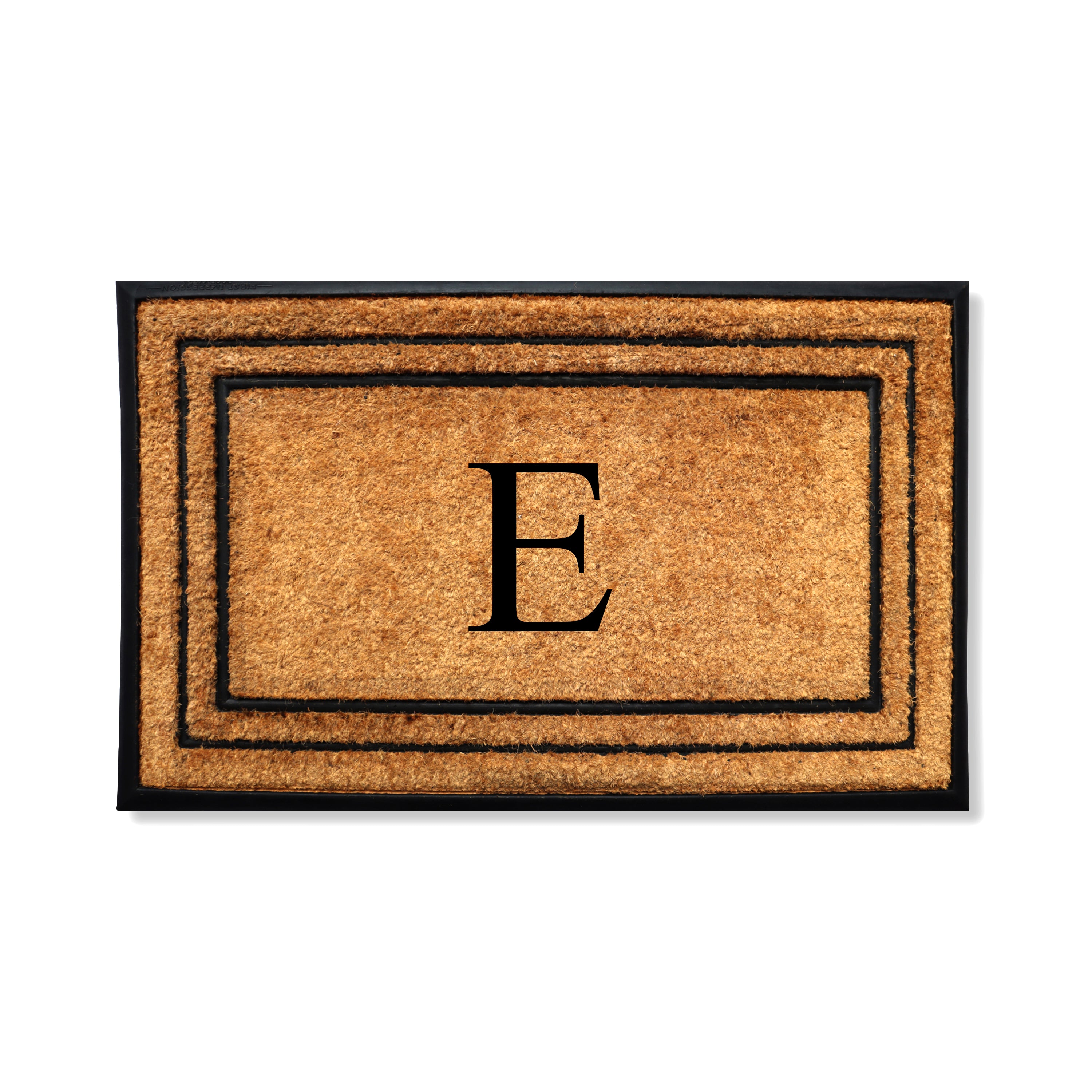 A1HC Personalized Monogram Coir Door Mat 18" x 32" Custom Front Door Entryway Mat with Rubber Border Non-Slip