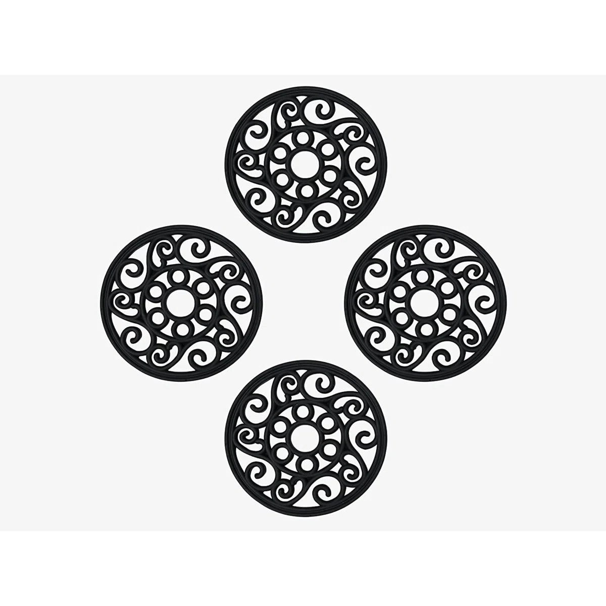 A1HC Multi-Functional 12"x12" Garden Stepping Stone Mat Set of 4, Heavy-Duty Rubber Paisley Bronze