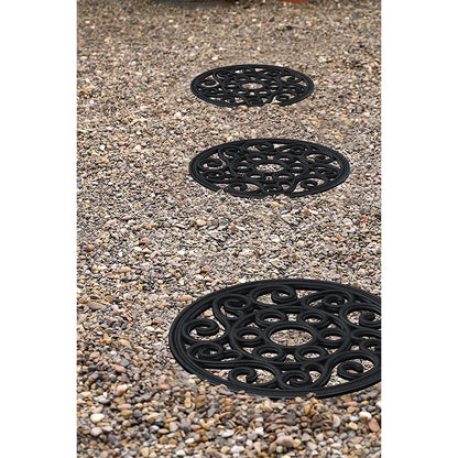 A1HC Multi-Functional 12"x12" Garden Stepping Stone Mat Set of 4, Heavy-Duty Rubber Paisley Bronze