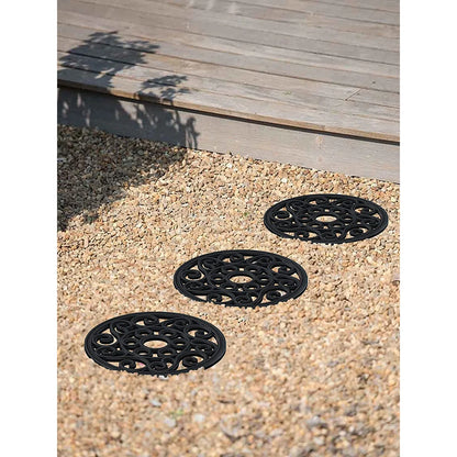 A1HC Multi-Functional 12"x12" Garden Stepping Stone Mat Set of 4, Heavy-Duty Rubber Paisley Bronze