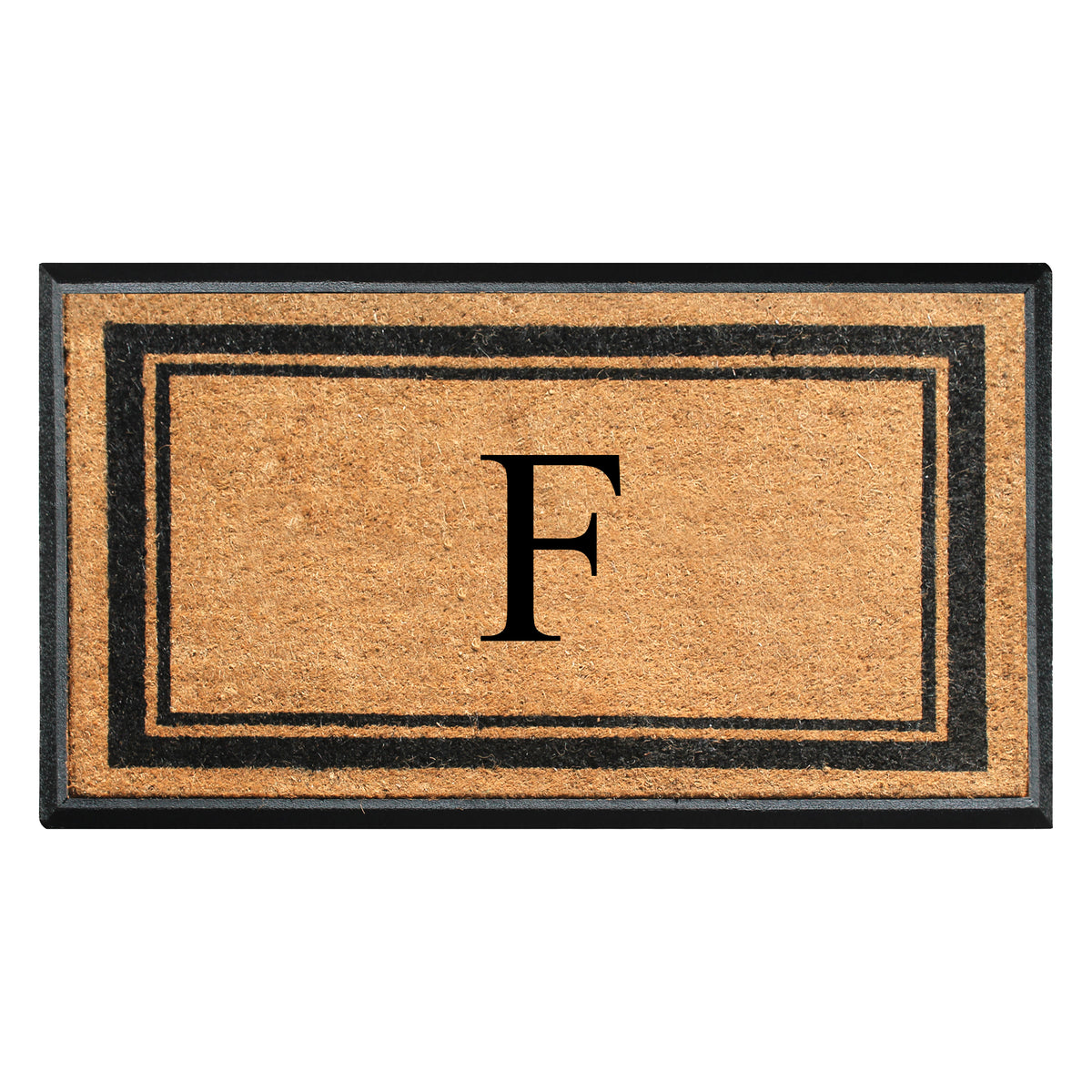 A1HC Personalized Monogram Rubber Coir Door Mat 30" x 48" – Custom Front Door Mat with Non-Slip Rubber Backing for Entryway, Porch & Patio